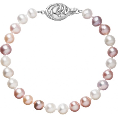Pavona perlový náramek z říčních perel se zapínáním z bílého 14 karátového zlata 823004.3/9265B multi