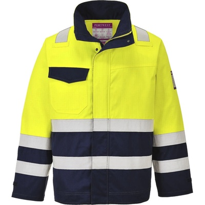 Portwest MV25 Vetrovka Hi Vis Modaflame Žltá Námornícka modrá