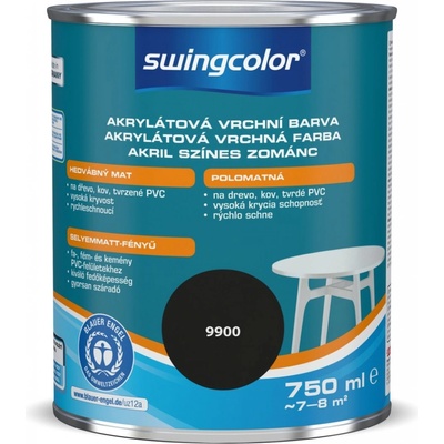 Swingcolor Farebný email 0,75 l čierna