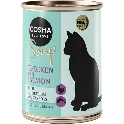 Cosma Soup kuracie prsia a losos s cuketou a mrkvou 6 x 100 g