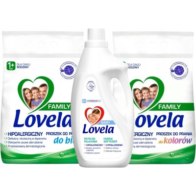 Lovela Hypoalergenní Prací prášek 2 x 2,1 kg + aviváž 2 l