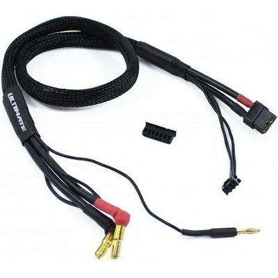 Ultimate Racing 2S černý nabíjecí kabel G4/G5 v černé ochranné punčoše dlouhý XT60 3-pin XH 60 cm