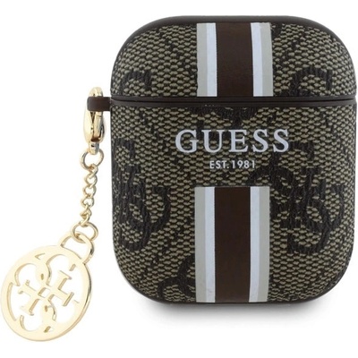 GUESS GUA2P4RPSW AirPods 1/2 покритие кафяво/кафяво 4G Charm Printed Stripes (3666339311100)