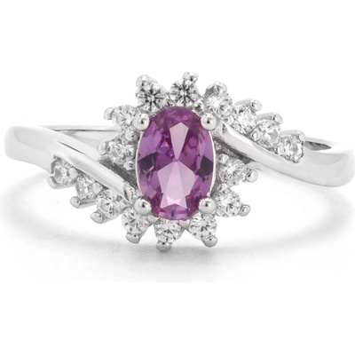 Rafity Stříbrný prsten Amethyst Blossom se zirkony R0102-2905