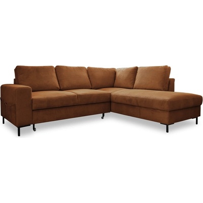 Miuform Оранжево-кафяв разтегателен ъглов диван от рипсено кадифе (десен ъгъл) Lofty Lilly - Miuform (1067ON31)