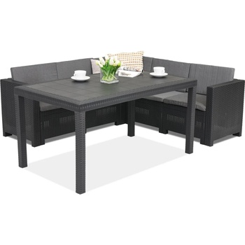 BICA Техноратанов ъглов диван с градинска маса Colorado Comida 5 антрацит Bica (BCCOMIDAANT)