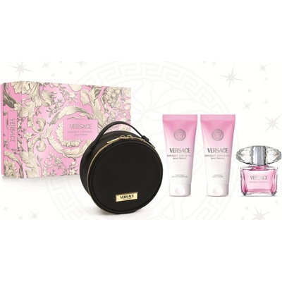 Versace Bright Crystal EDT 90 ml + parfémovaný sprchový gel 100 ml + parfémované tělové mléko 100 ml + kosmetická taška