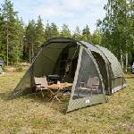 vidaXL Кабинна палатка 4-местен Маслиненозелено Полиестер и стомана (42029036) Палатка