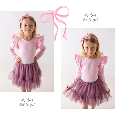 Lily Grey triko s dlouhým rukávem baby pink