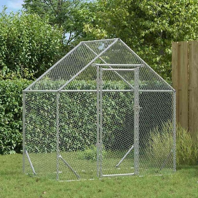vidaXL Klec na kuřata 170 × 100 × 177 cm pozinkovaná ocel stříbrná 9799.42023408