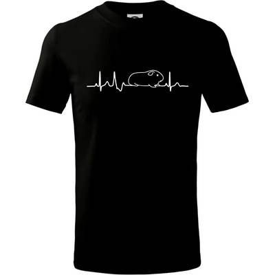EKG morča tričko detské čierna