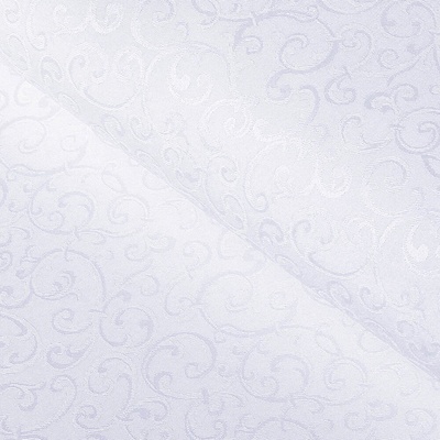Teflonová látka na ubrusy TF-078 Ornamenty - studená bílá - šířka 160 cm