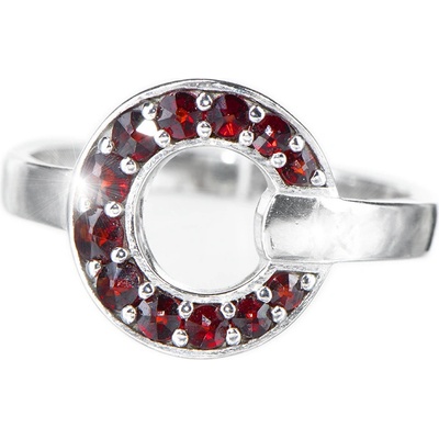 Český granát prsten stříbrný 120920