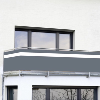 WENKO Zástěna na balkon Antracit s pruhem 481617, d 500 cm