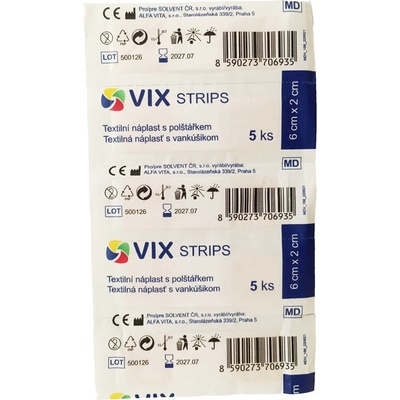 VIX vitamíny PL VIX náplasť strihaná 6 x 2 cm 5 ks
