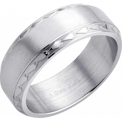 BRUNO Matovaný prsten se vzorem S4348