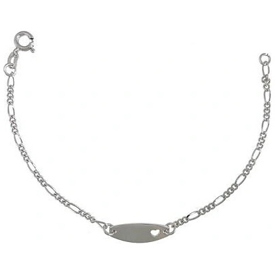 INFINITYSILVER Stříbrný dětský náramek s destičkou se srdíčkem AR131346H16