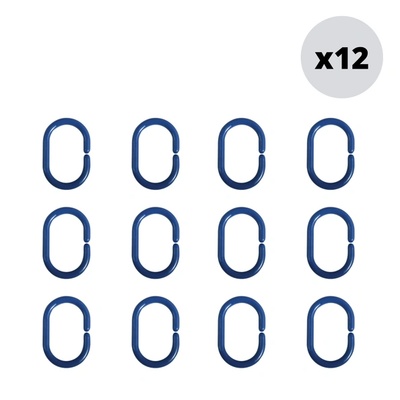 ХАЛКИ ЗА ЗАВЕСА ЗА БАНЯ msv К-КТ 12бр ТЪМНО СИН (140852)