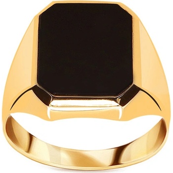 iZlato Forever Zlatý pánsky prsteň s prírodným ónyxom IZ22448