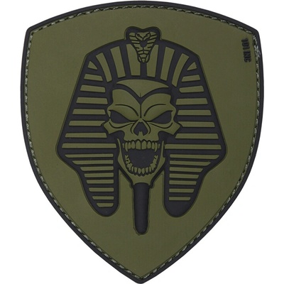 Gumená nášivka 101 Inc Pharaoh Skull - olivová