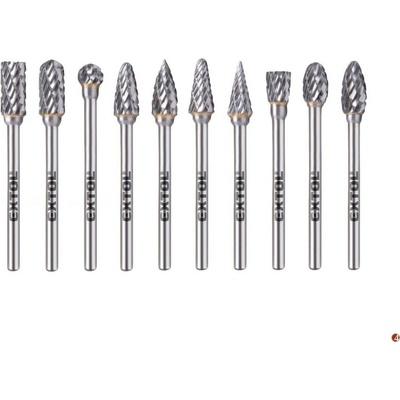 EXTOL INDUSTRIAL 8703810 Karbidové frézy, sada 10ks, pr.6x13mm double-cut
