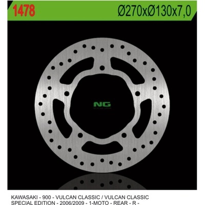 Zadný brzdový kotúč NG Kawasaki 900 VN VULCAN / CLASSIC 2006 - 2017