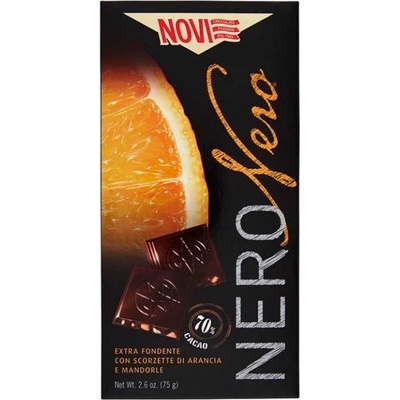 Novi horká čokoláda s kúskami pomarančov a mandlí 75 g
