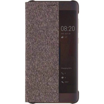 Huawei Smart View Flip Case - оригинален кожен калъф за Huawei Mate 9 Pro (кафяв)