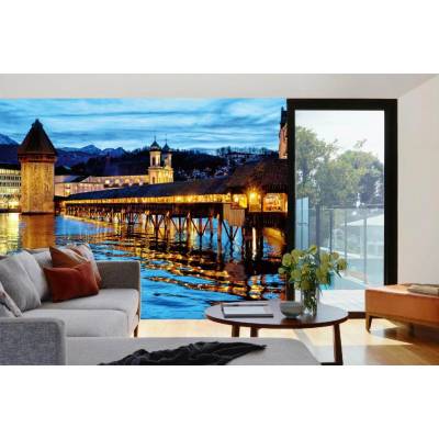 Dimex MA-5-1062 Samolepicí vliesová fototapeta na zeď Kapellbrücke Lucern rozměry 375 x 250 cm