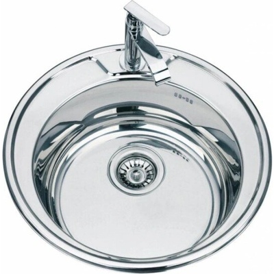 Inter Ceramic Кухненска мивка алпака ick 4949 - кръгла, с отвор за смесител (ick 4949)