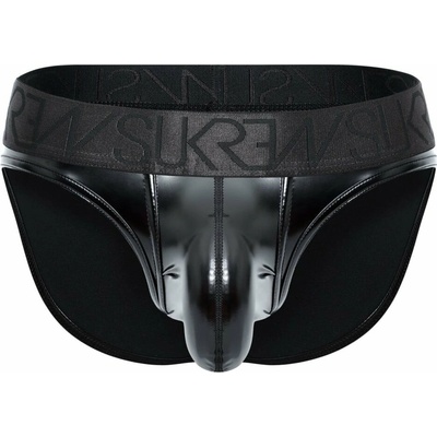Slipy Sukrew Wet Look Classic Brief Fetish Black pánske lesklé slipy