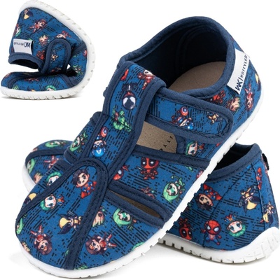 Papuče BAREFOOT w.KOŽA superhrdina granátové elastické SUCHÝ ZIPS Wojtylko