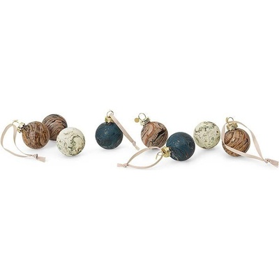 Sada vianočných ozdôb ferm LIVING Marble Baubles S 8-pak 1104267190 viacfarebná