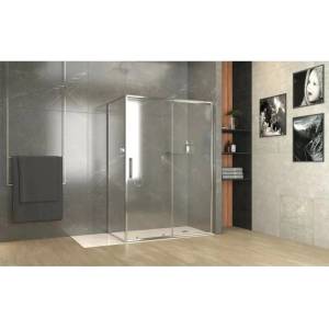 Inter Ceramic Правоъгълна душ кабина Inter Ceramic с плъзгаща се врата 120x90 см, гланциран хром - прозрачна (119TR/120 + ICS 111TR/90)