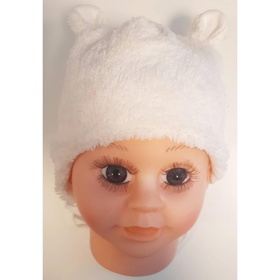 Baby Service zimní čepička s oušky wellsoft smetanová