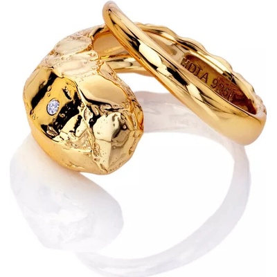 Hot Diamonds Pozlacený stříbrný prsten HD x Golden Edit Muse DR300 o 55 b