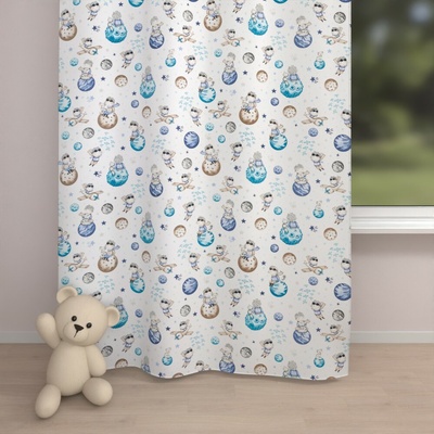 Biante Detský bavlnený záves Sandra SA-644 Malý modrý princ na bielom 150x180 cm