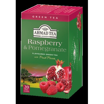 Ahmad Tea Zelený čaj s malinou a granátovým jablkem 20 x 2 g