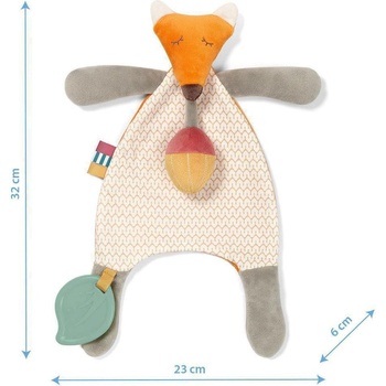 BabyOno prítulníček s pískatkom a hryzátkom Skinny Mate Pett sivá oranžová