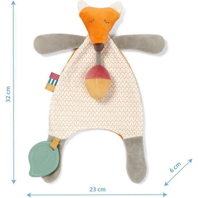 BabyOno prítulníček s pískatkom a hryzátkom Skinny Mate Pett sivá oranžová