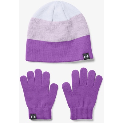 Under Armour Girls Beanie Glove Combo Ppl Fialová