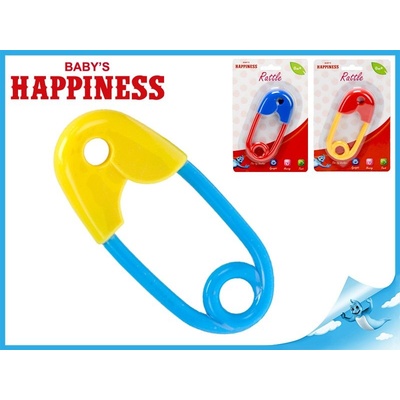 Mikro trading Chrastítko spínací špendlík 12 cm žlutý