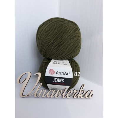 YarnArt Jeans 82 Vojenská zelená
