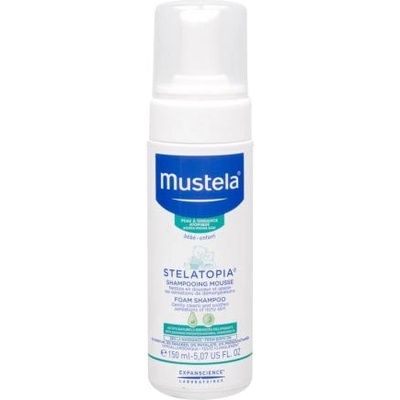 Mustela Bébé Stelatopia Foam Shampoo 150 ml успокояващ шампоан за деца с изключително суха и атопична кожа