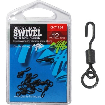 Giants Fishing Rychlovýměnný obratlík s kroužkem Quick Change Swivel with Ring Ronnie veľ.12 10 ks