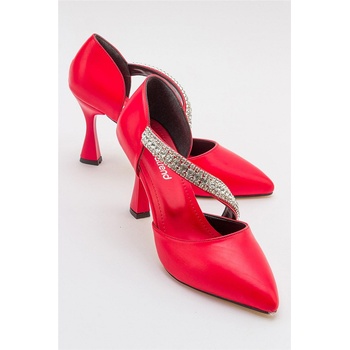 Moda Trend Дамски елегантни обувки с ток - Червени #385468 (385468_Червен)