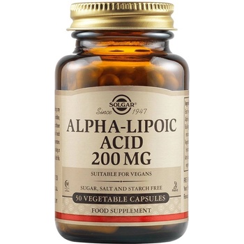 Solgar Alpha Lipoic Acid, 200 mg, 50 растителни капсули, Solgar
