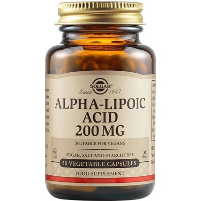 Solgar Alpha Lipoic Acid, 200 mg, 50 растителни капсули, Solgar
