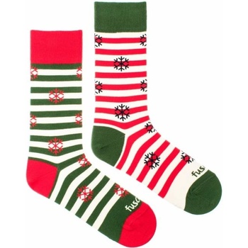 Fusakle ponožky Vianoce na snehu červená