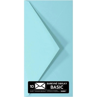 Obálky BASIC 10 KS (DL) 110x220 mm pastelová nebesky modrá